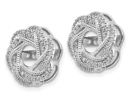 14k White Gold Diamond Jacket Earrings (Style EJM5321-033-WA)