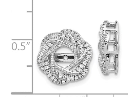 14k White Gold Diamond Jacket Earrings (Style EJM5321-033-WA)