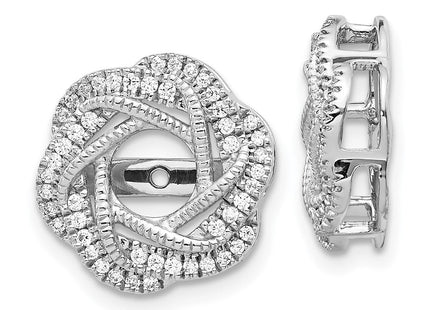 14k White Gold Diamond Jacket Earrings (Style EJM5321-033-WA)