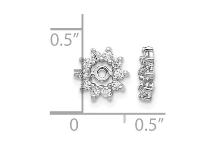 14K white gold diamond earrings, alternate view