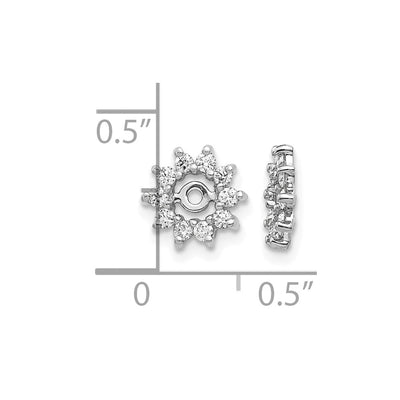 14K White Gold AA Fancy Diamond Earring Jacket, 9 x 9mm