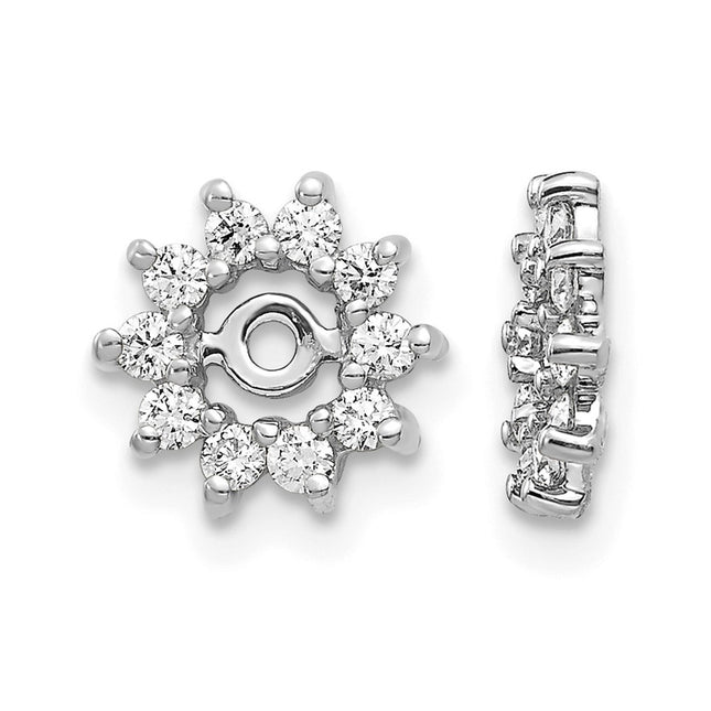 14k White Gold AA Fancy Diamond Earring Jacket, 9 x 9mm
