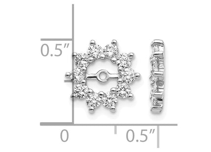 14K white gold diamond earrings, alternate view