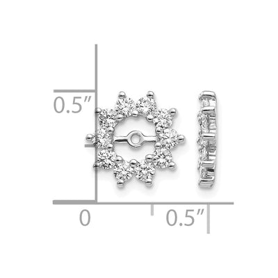 14K White Gold AA Fancy Diamond Earring Jackets, 12 x 12mm