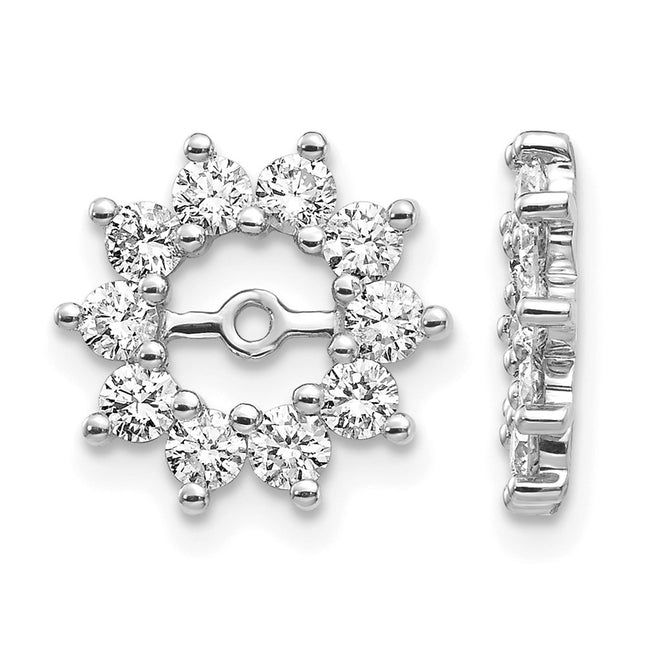 14k White Gold AA Fancy Diamond Earring Jackets, 12 x 12mm