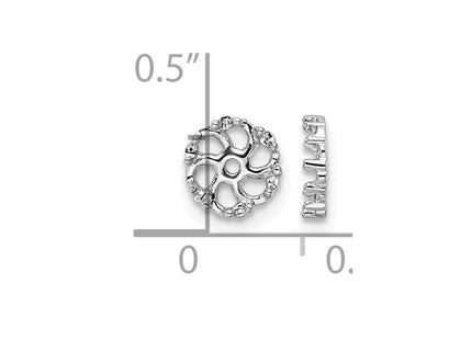 14K white gold diamond earrings, alternate view
