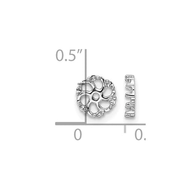 14K White Gold Diamond Earring Jacket Mountings, 6 x 6mm