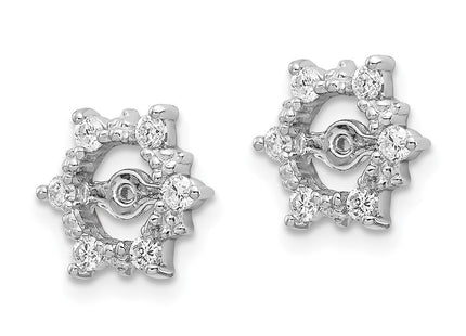 14k White Gold AA Fancy Diamond Earring Jackets (Style EJM5330-025-WA)
