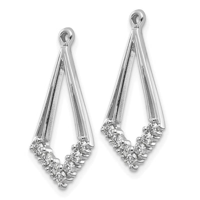 14K White Gold AA Diamond Shaped Diamond Earring Jacket