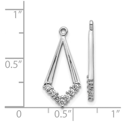 14K White Gold AA Diamond Shaped Diamond Earring Jacket
