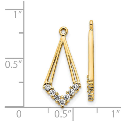 14K AA Diamond Shaped Diamond Earring Jacket