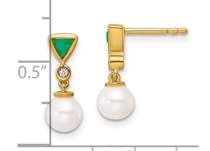 14k Yellow Gold Earrings Style EM10036 - Classique Jewelry Inc.