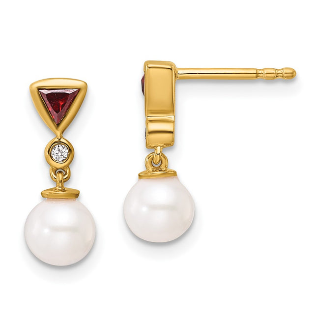 14k Yellow Gold Earrings Style EM10036 - Classique Jewelry Inc.
