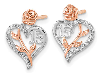14K White/Rose Gold Earrings Style EM10165 - Classique Jewelry Inc.