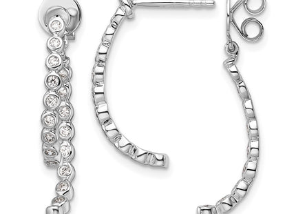 14K white gold diamond drop earrings