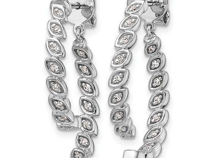 14K White Gold Polished Diamond Front and Back Dangle Earrings (Style EM10173-021-WAA)