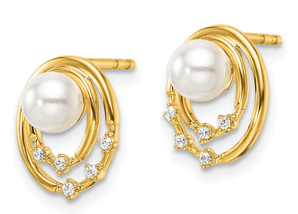 14k Yellow Gold Earrings Style EM10174 - Classique Jewelry Inc.