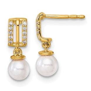 14k Yellow Gold Earrings Style EM10175 - Classique Jewelry Inc.