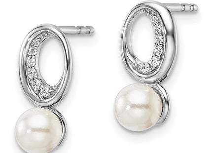 14k White Gold Earrings Style EM10179 - Classique Jewelry Inc.