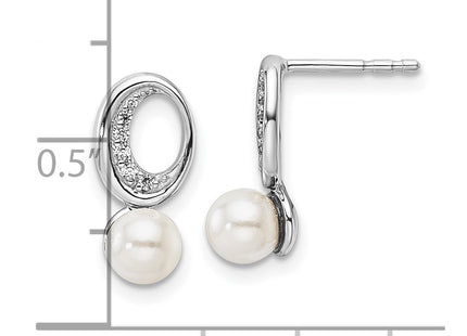 14k White Gold Earrings Style EM10179 - Classique Jewelry Inc.