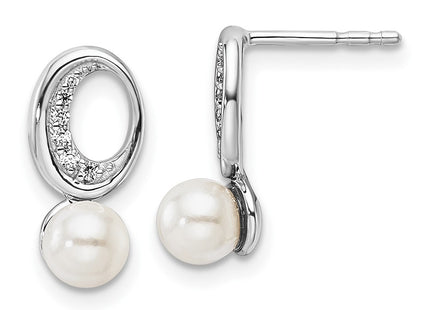 14k White Gold Earrings Style EM10179 - Classique Jewelry Inc.