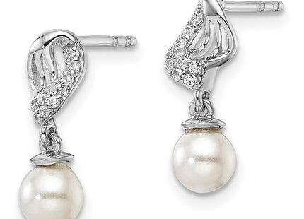 14k White Gold Earrings Style EM10181 - Classique Jewelry Inc.