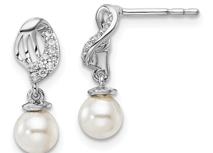 14k White Gold Earrings Style EM10181 - Classique Jewelry Inc.
