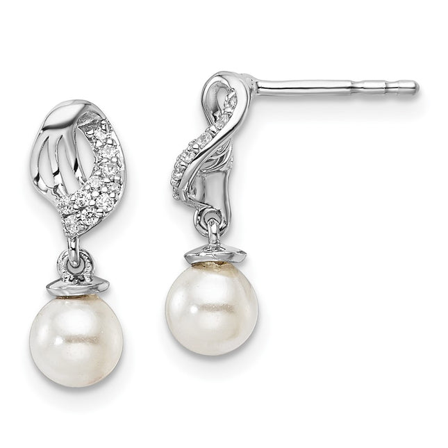 14k White Gold Earrings Style EM10181 - Classique Jewelry Inc.