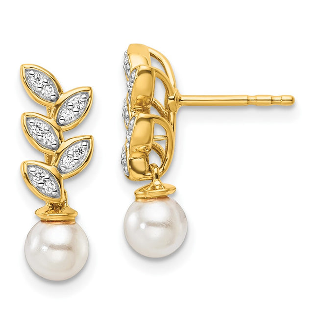 14k Yellow Gold Earrings Style EM10182 - Classique Jewelry Inc.