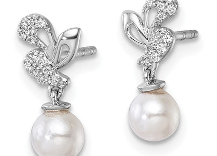 14k White Gold Earrings Style EM10186 - Classique Jewelry Inc.