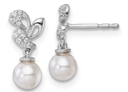 14k White Gold Earrings Style EM10186 - Classique Jewelry Inc.