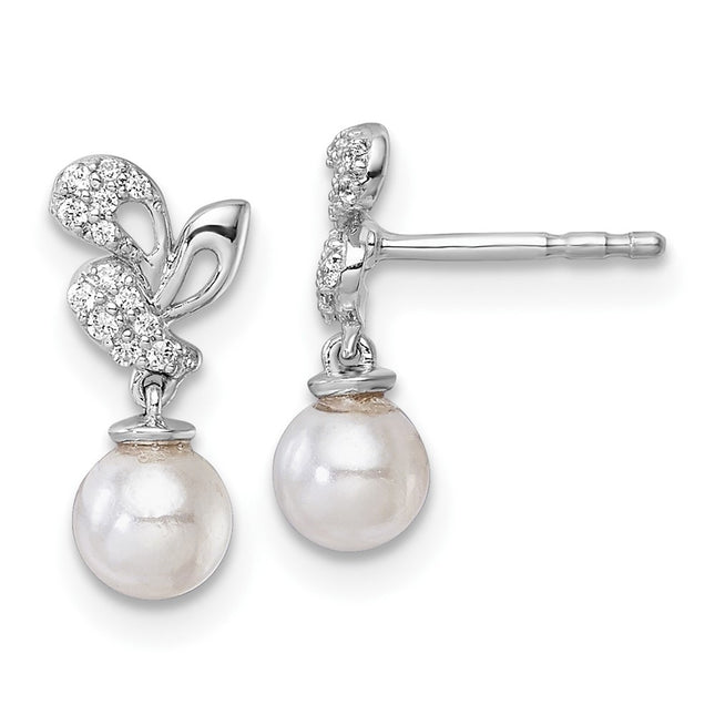14k White Gold Earrings Style EM10186 - Classique Jewelry Inc.