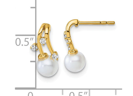 14K gold diamond earrings, another view