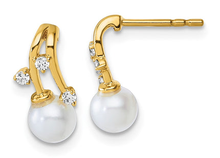 14K gold diamond earrings