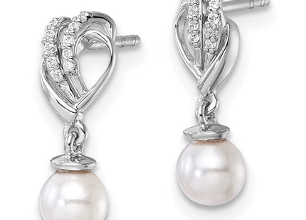 14k White Gold Earrings Style EM10189 - Classique Jewelry Inc.