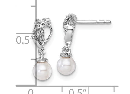 14k White Gold Earrings Style EM10189 - Classique Jewelry Inc.