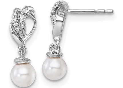 14k White Gold Earrings Style EM10189 - Classique Jewelry Inc.