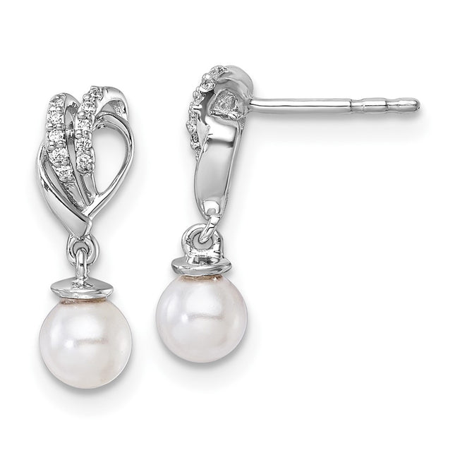 14k White Gold Earrings Style EM10189 - Classique Jewelry Inc.