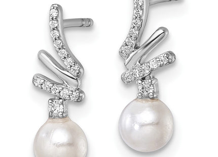 14k White Gold Earrings Style EM10193 - Classique Jewelry Inc.