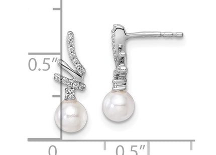 14k White Gold Earrings Style EM10193 - Classique Jewelry Inc.