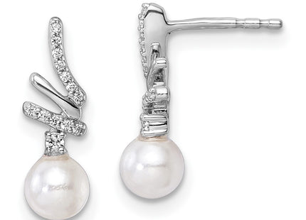 14k White Gold Earrings Style EM10193 - Classique Jewelry Inc.