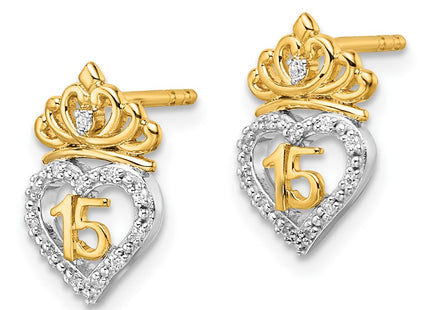 14k Two-tone Earrings Style EM10197 - Classique Jewelry Inc.