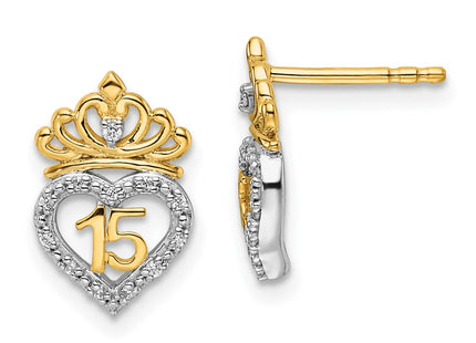 14k Two-tone Earrings Style EM10197 - Classique Jewelry Inc.