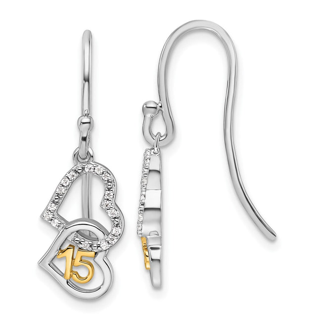 14k Two-tone Earrings Style EM10198 - Classique Jewelry Inc.