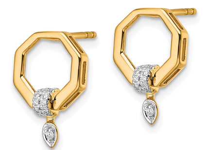 14k Yellow Gold Earrings Style EM10202 - Classique Jewelry Inc.