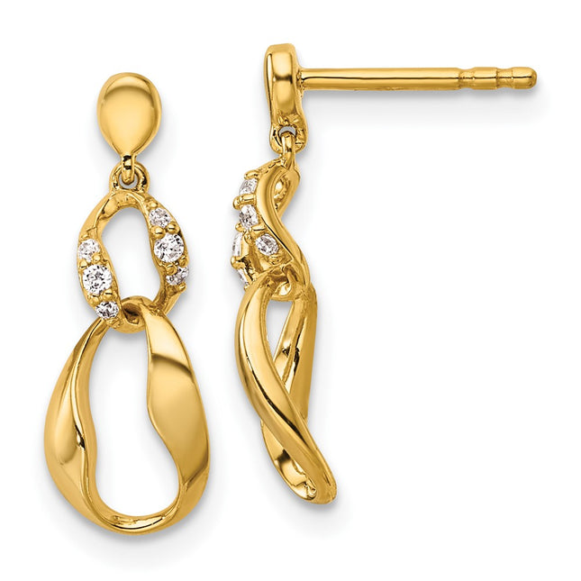 14k Yellow Gold Earrings Style EM10206 - Classique Jewelry Inc.