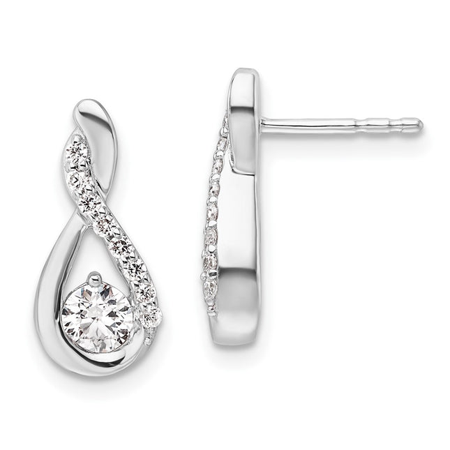 14k White Gold Earrings Style EM10227 - Classique Jewelry Inc.