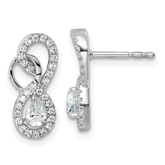 14k White Gold Earrings Style EM10508 - Classique Jewelry Inc.