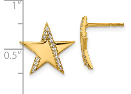 14k Yellow Gold Earrings Style EM10777 - Classique Jewelry Inc.