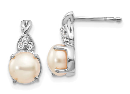 14k White Gold Earrings Style EM3625 - Classique Jewelry Inc.